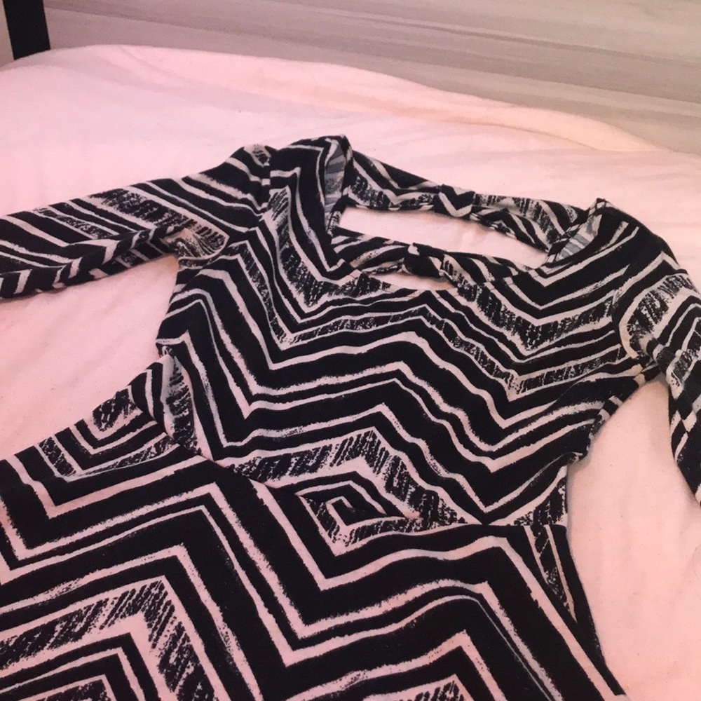 striped dress with bow cut outs